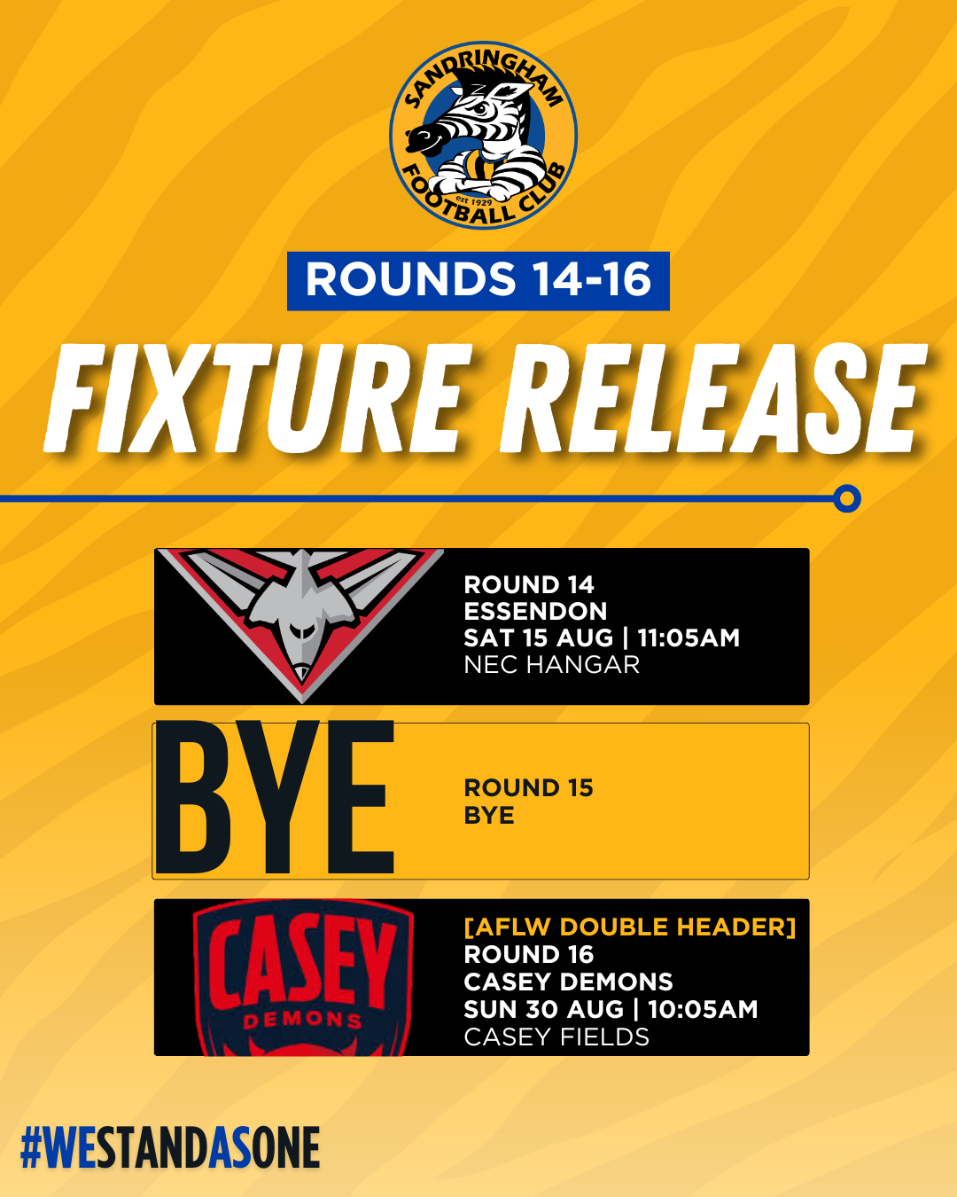 2026 Sandringham VFLW Fixture