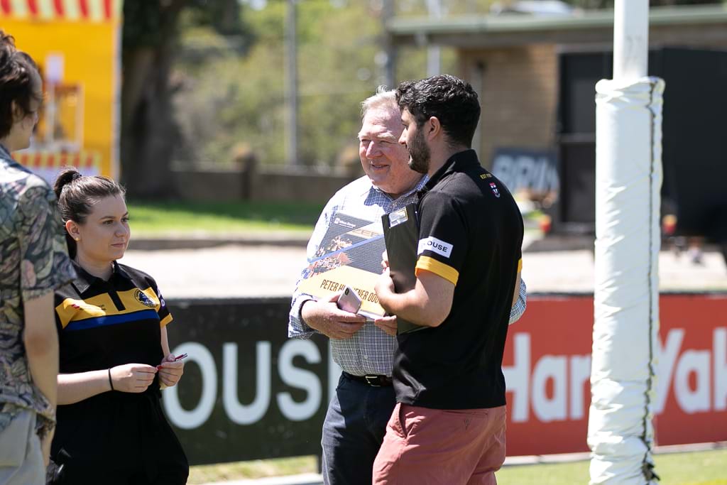 Josh Vella with Number 1 Ticket Holder, Peter Hitchener at our 2020 Family Day